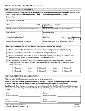 find train the trainer cbrf fire safety form