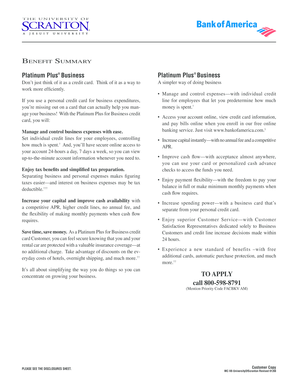 Platinum Plus for Business Credit Card Application