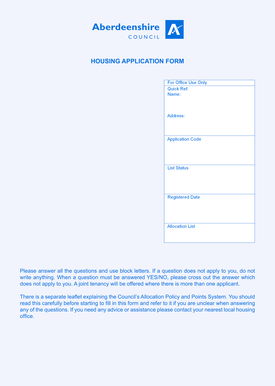 Housing Application Form