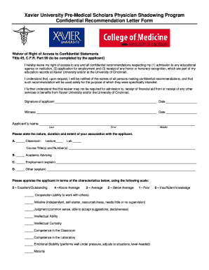 Recommendation letter sample for scholarship - Letter of recommendation forms - Xavier University - xavier