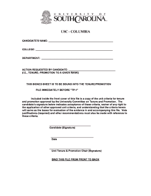 Tenure and Promotion Request Document