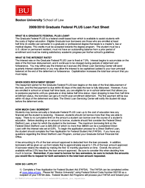 Graduate Federal PLUS Loan Request Form