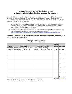 Petrol bill format in word - Mileage Reimbursement Form - University of St. Thomas - stthomas