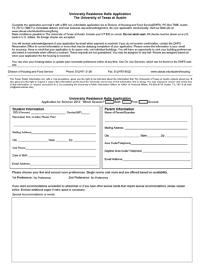 University Residence Halls Application