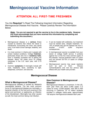 Meningococcal Vaccine Information Form