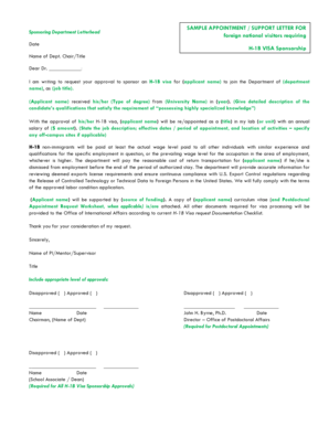 Appointment letter format - Sample Appointment / Support Letter for visitors requiring H-1B - uthouston