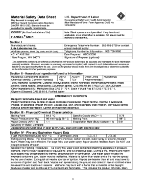 Material Safety Data Sheet