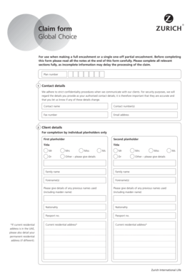 Global Choice Claim Form