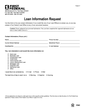 Loan Information Request Form
