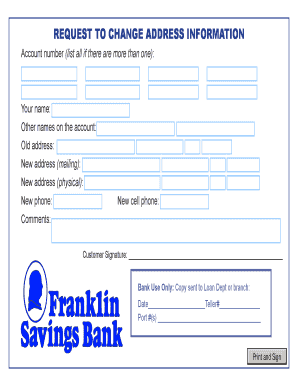 Request to Change Address Information