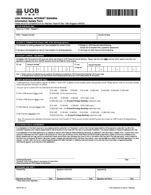 UOB Personal Internet Banking Information Update Form