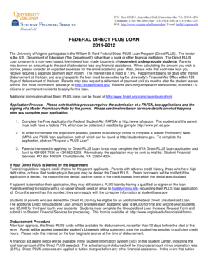 University of Virginia Direct PLUS Loan Application