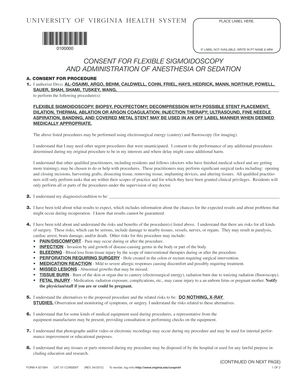 Consent for Flexible Sigmoidoscopy and Anesthesia