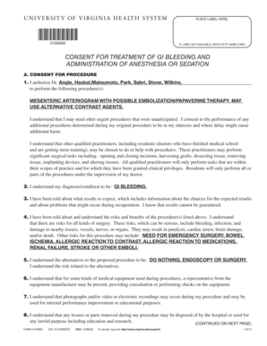 Consent for GI Bleeding Treatment and Anesthesia
