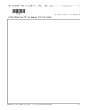 Pediatric Hematology Oncology Consent Form