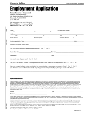 Carnegie Mellon Employment Application