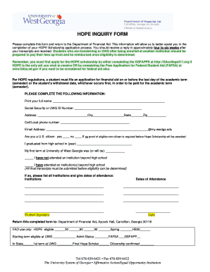 HOPE Inquiry Form