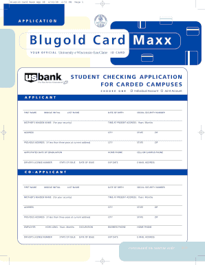 Blugold Card Maxx Student Checking Application