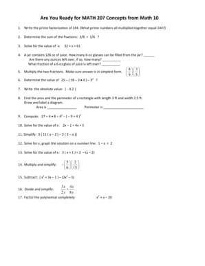 MATH PLACEMENT CHART - uwec