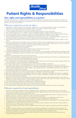 Fillable Online Patient Rights &amp; Responsibilities - Health First Fax ...
