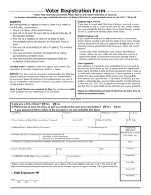 Ohio Voter Registration Form