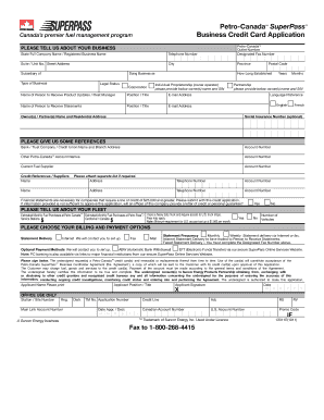 Petro-Canada SuperPass Business Credit Card Application