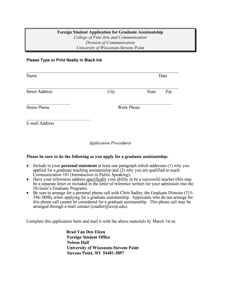 Fillable Online uwsp GRDASST2.DOC uwsp Fax Email Print pdfFiller