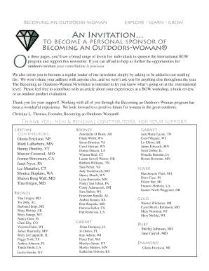 Becoming an Outdoors-Woman Sponsorship Form