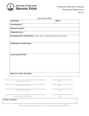 Professional Dispositions Form 2