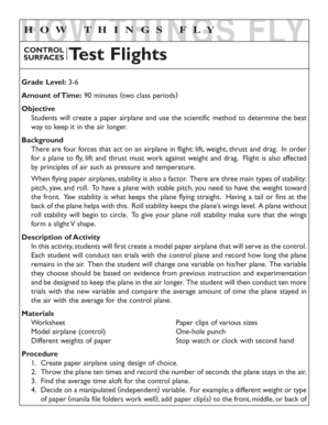 Paper Airplane Test Flights Activity