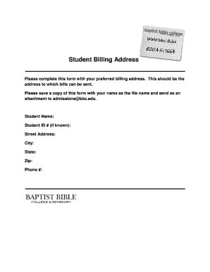 Student Billing Address Form