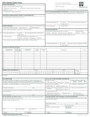 Dental Claim Form