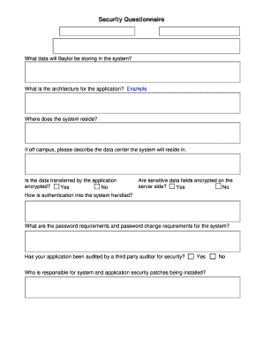 Security Questionnaire
