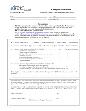 FLEX Change in Status Form