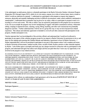 baylor university waiver participant form