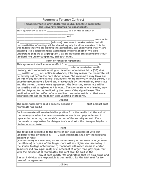 Roommate Tenancy Contract