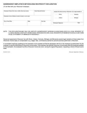 Wisconsin Reciprocity Form