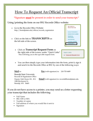 Transcript Request Form