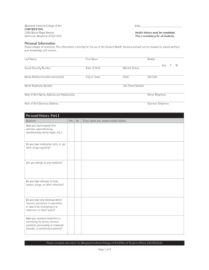 Personal Information Personal History - Maryland Institute College of ... - mica