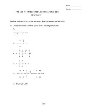 Lab 3: Functional Groups Smells and Structures