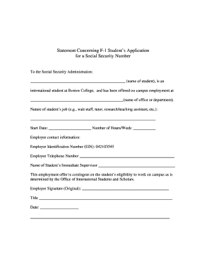 F-1 Student Employment Verification Form