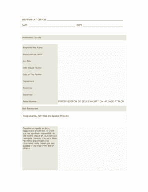 Printable employee self evaluation form