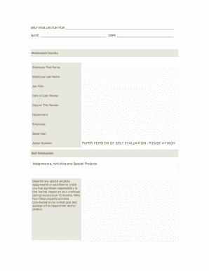 printable employee self evaluation form