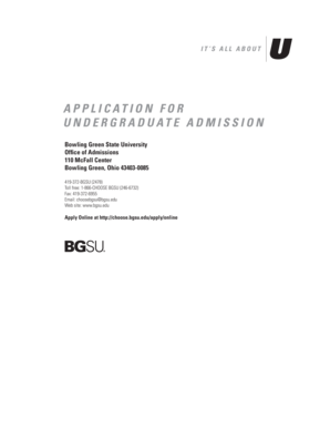 Bowling Green State University Undergraduate Admission Application