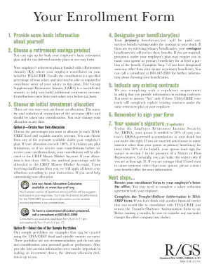 TIAA-CREF Retirement Enrollment Form