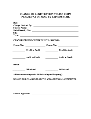 Change of Registration Status Form