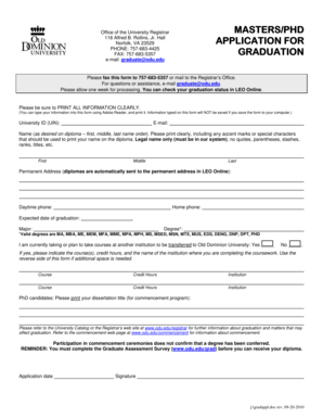 Graduation Application Form