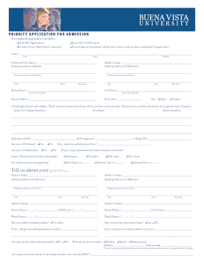 BVU Application for Admission