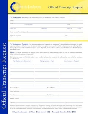 Official Transcript Request