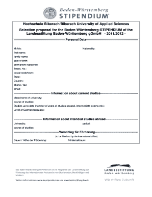 Baden-Württemberg Scholarship Application